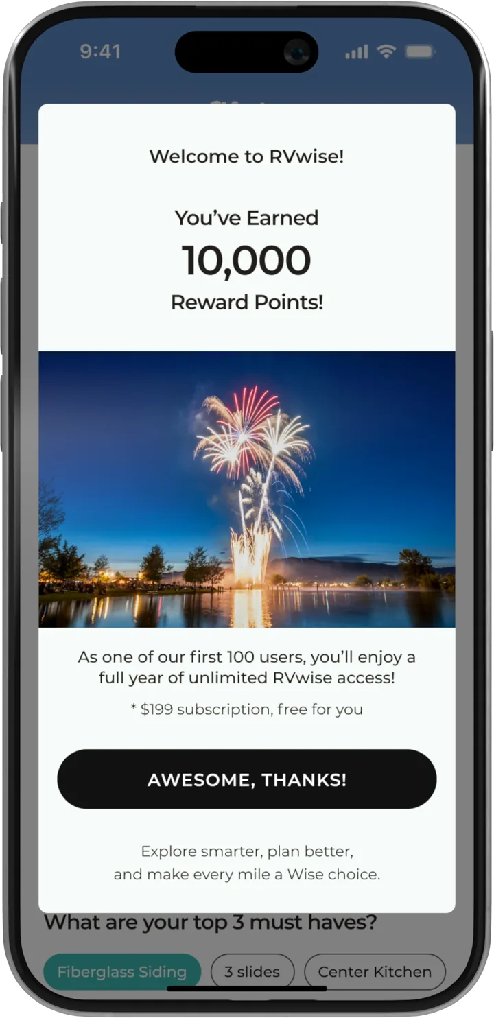RVwise.AI welcome screen