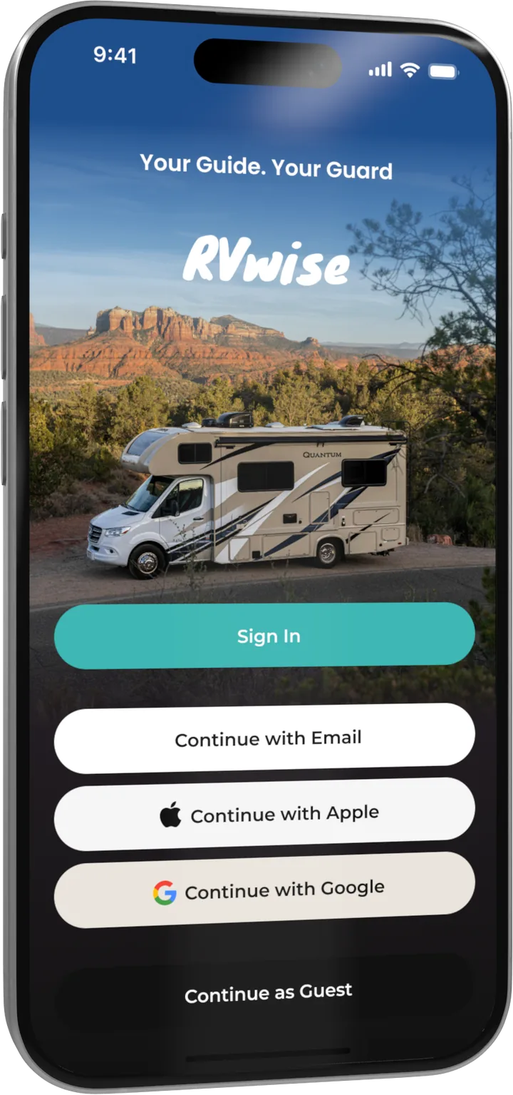 RVwise.AI app welcome screen